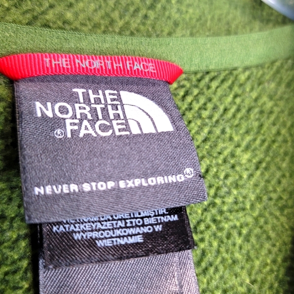 The North Face Jacket  Men 1/4 Zip Pullover Fleece Green Knit size L. #408 - Picture 3 of 6